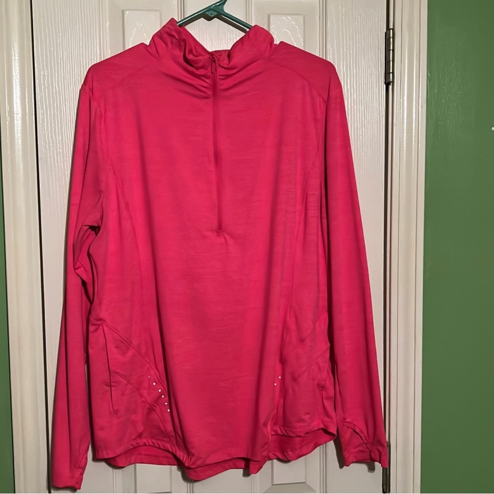 Pink Plus Size Avia Long Sleeve Athletic Gym Top/Track Jacket